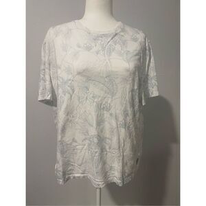 Ted Baker 6 tropical palm tree print blue white like an Xl